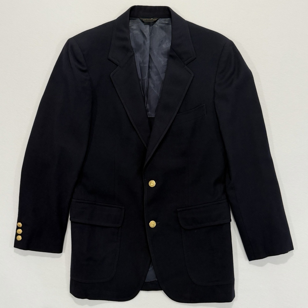 Vintage 1970s Pendleton Men’s Wool Blazer Dark Navy Gold Crest Buttons USA Coat